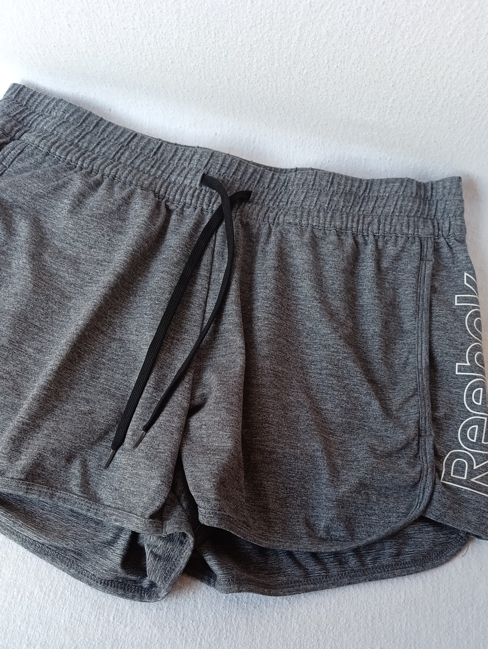 Reebok Women's Heather Gray Athletic Drawstring Shorts